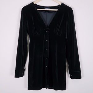 Velvet Button Up Dress with Heart Buttons